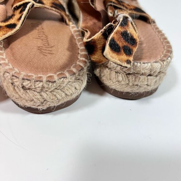 🤎 Madewell Malia Espadrille Leather Upper Calf Hair Leopard Sandals size 9.5 - Picture 8 of 8